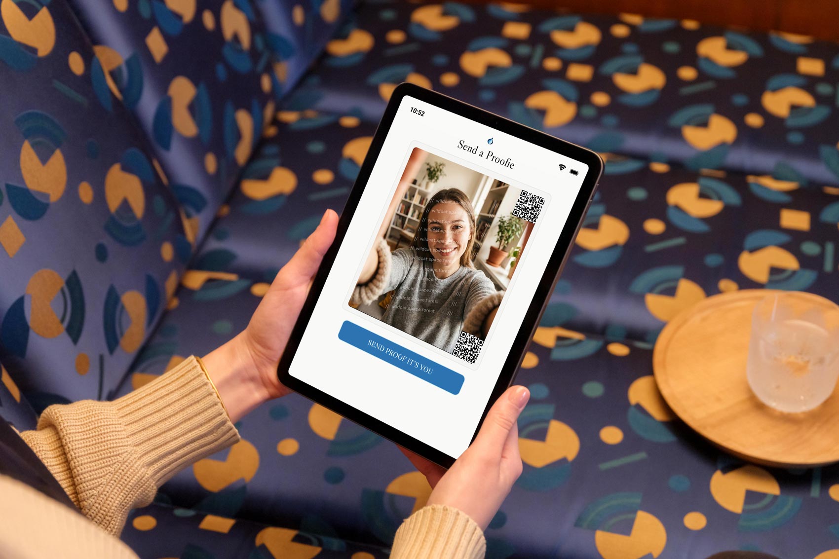 The Send a Proofie screen shown on a tablet